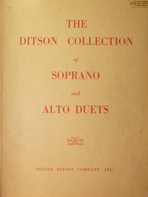 ALBUM: The Ditson Collection of Soprano and Alto Duets