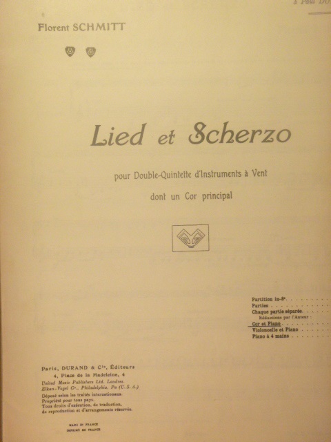 Lied et Scherzo