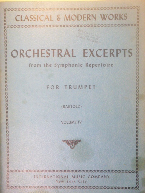 ALBUM: Orchestral Excerpts for Trumpet, Volume IV