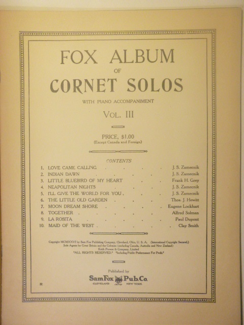 ALBUM: Fox Album of Cornet Solos, Volume 3