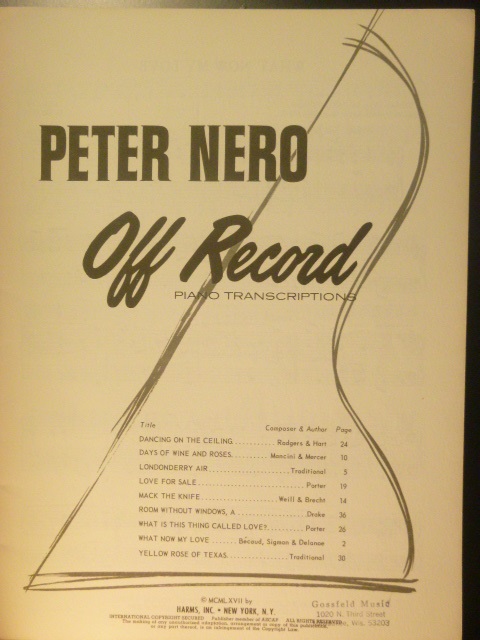 ALBUM: Peter Nero Off-Record
