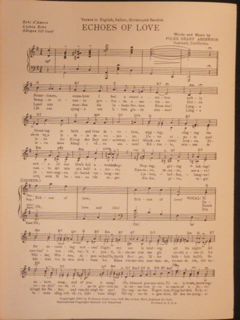 COLLECTION: Four Songs by F. Geary Anderson