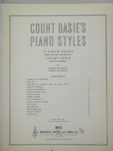 ALBUM: Count Basie's Piano Styles