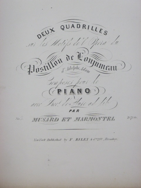 [Two Quadrilles on themes from Le Postillon de Lonjumeau]