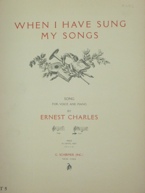 When I Have Sung My Songs