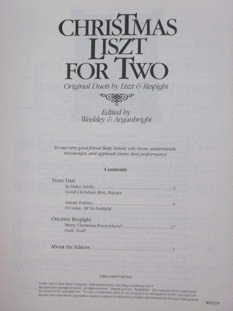 Christmas Liszt for Two