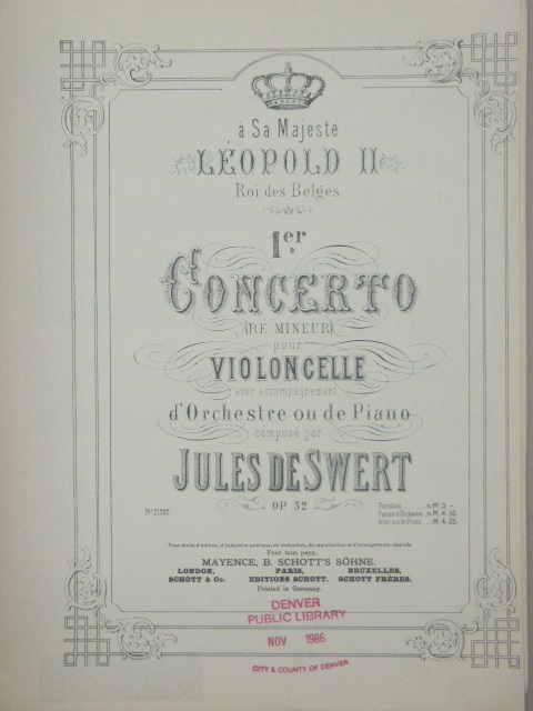 First Concerto for Cello Op. 32
