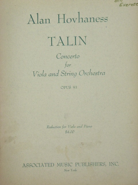Talin (Concerto for Viola and String Orchestra) Op. 93