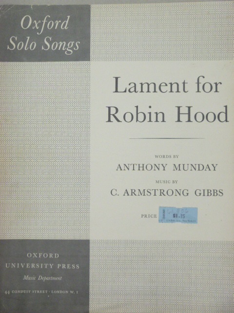 Lament for Robin Hood