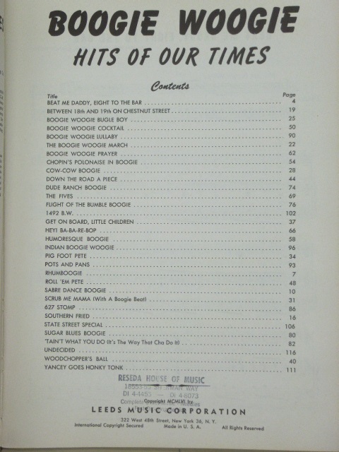 Leeds' Boogie-Woogie Hits