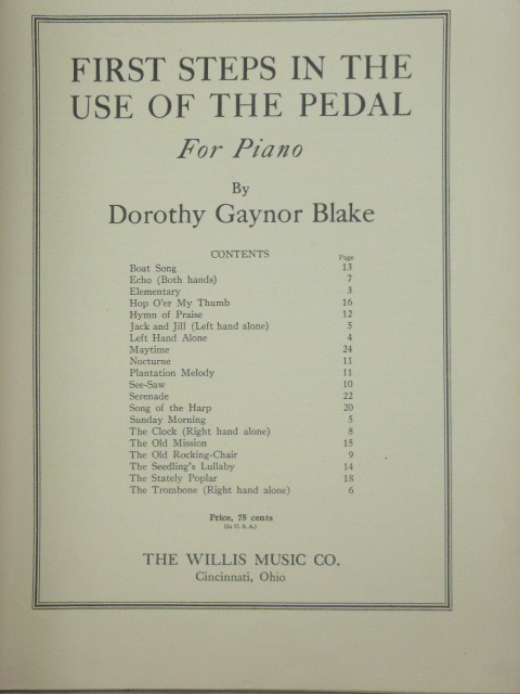 First Steps In The Use of the Pedal