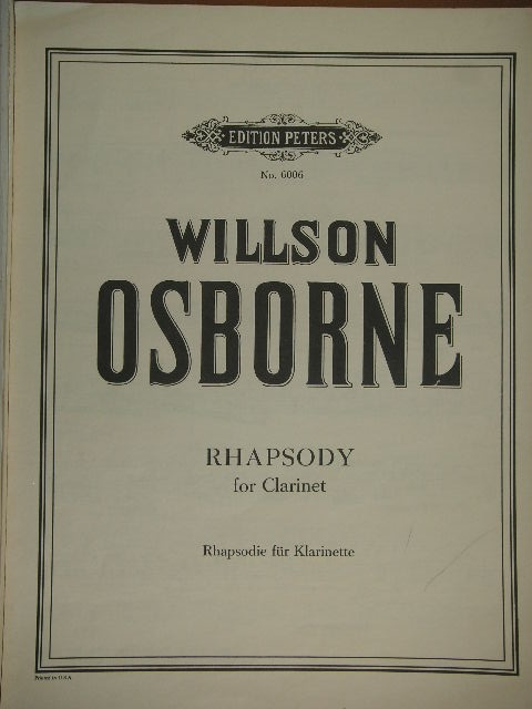 Rhapsody for Clarinet
