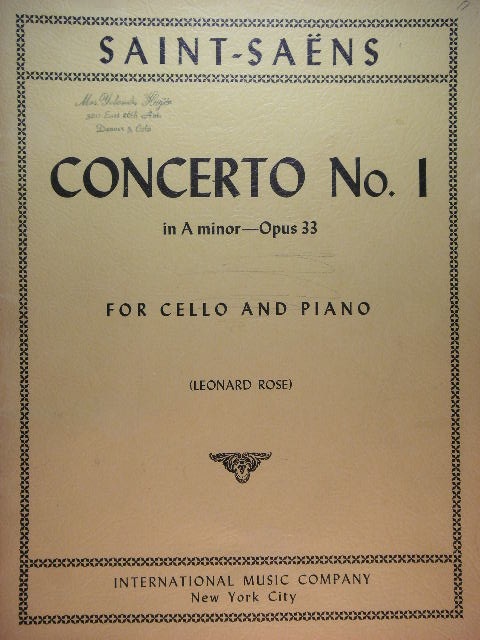 Concerto No. 1 for Cello Op. 33