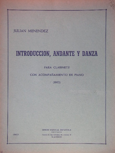 Introduccion, Andante y Danza