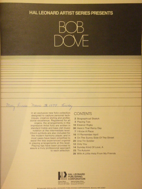 Hal Leonard Artist Series: Bob Dove