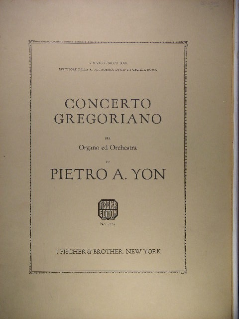 Concerto Gregoriano for Organ/Orchestra
