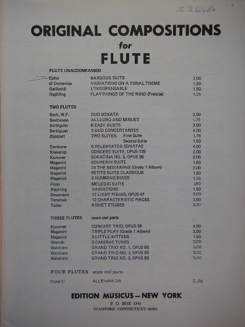 Baroque Suite (Suite in D, for Flute Alone)