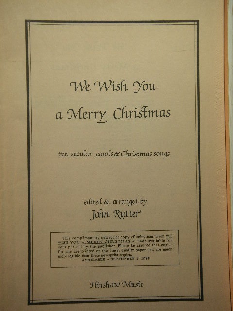 We Wish You a Merry Christmas