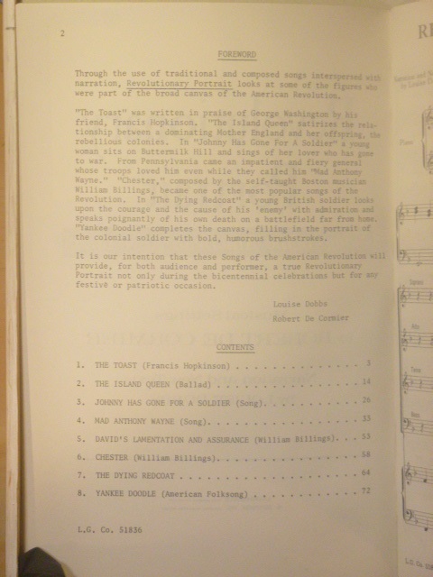 Revolutionary Portrait (Songs of the American Revolution)