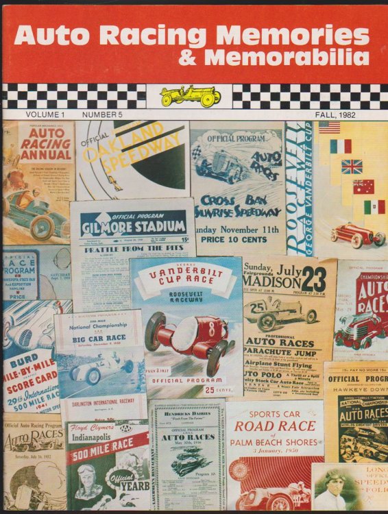 AUTO RACING MEMORIES & MEMORABILIA. VOL. 1, NO. 5 FALL, 1982