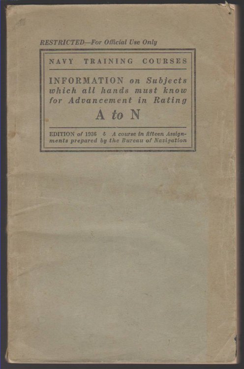 INFORMATION ON SUBJECTS WHICH ALL HANDS MUST KNOW FOR ADVANCEMENT IN RATING A TO N