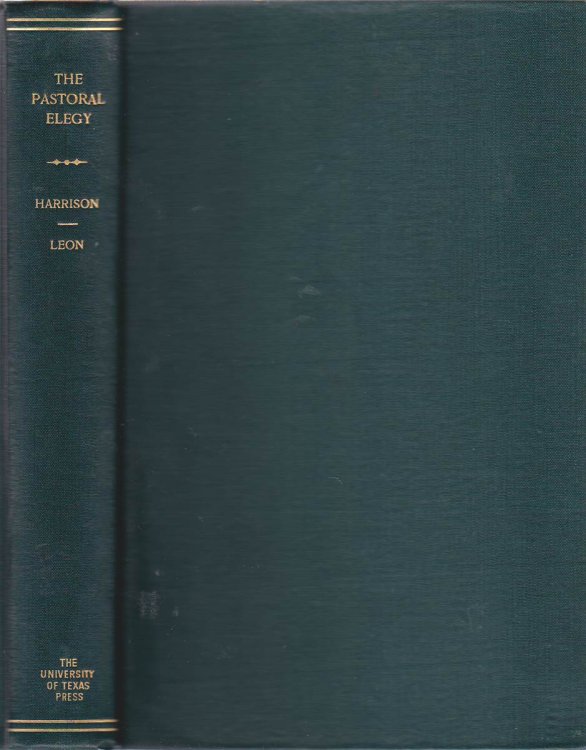 Image for THE PASTORAL ELEGY An Anthology THE PASTORAL ELEGY An Anthology