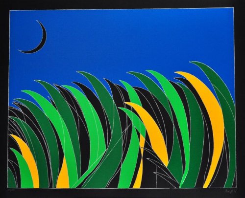 Image for Field with Moon. Lithograph signed and numbered by the artist Field with Moon. Lithograph signed and numbered by the artist