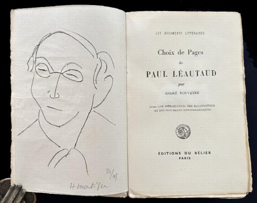 Image for Choix de pages de Paul Leautaud. One of 50 copies with an original lithograph by Matisse signed in pencil. Choix de pages de Paul Leautaud. One of 50 copies with an original lithograph by Matisse signed in pencil.