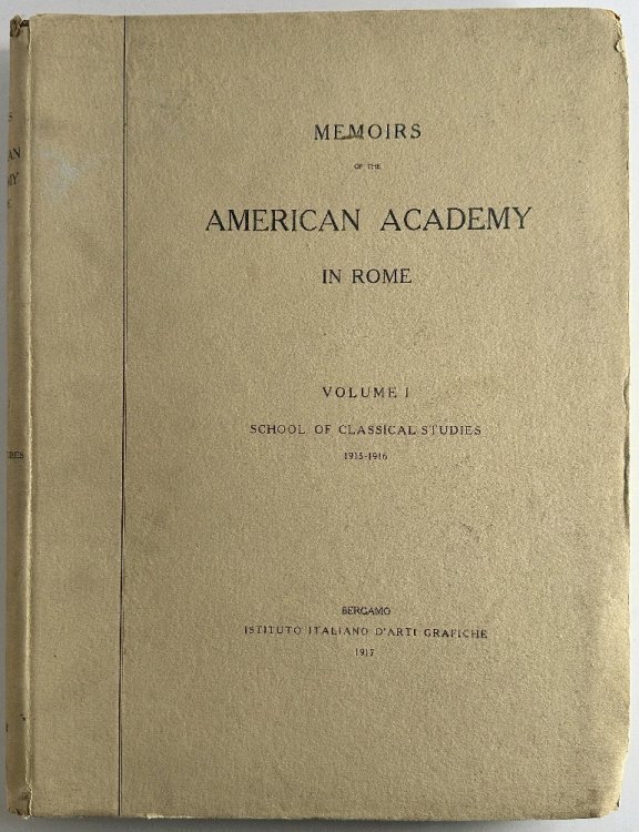 Image for Memoirs of the American Academy in Rome Volume I School of Classical Studies 1915-1916 Memoirs of the American Academy in Rome Volume I School of Classical Studies 1915-1916