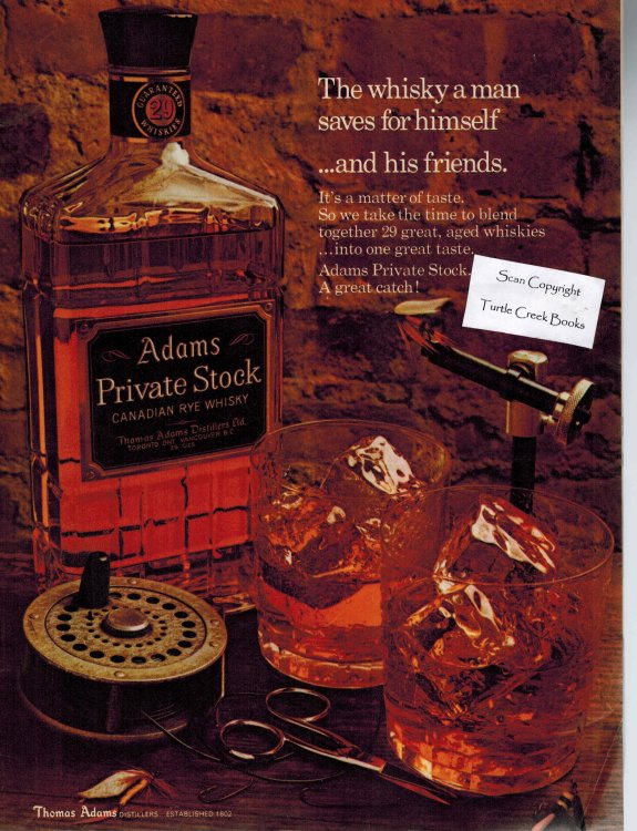 Image for Adams Private Stock Canadian Rye Whiskey Ad - 1972 Vintage Advertisement Adams Private Stock Canadian Rye Whiskey Ad - 1972 Vintage Advertisement