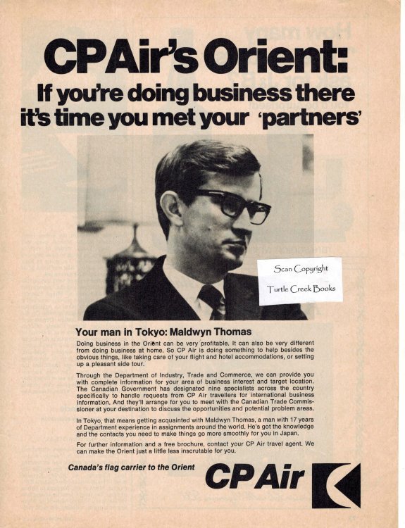 Image for CP Air - Canadian Pacific Ad - 1972 ( Maldwyn Thomas ) Vintage Advertisement CP Air - Canadian Pacific Ad - 1972 ( Maldwyn Thomas ) Vintage Advertisement