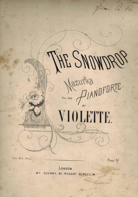 Image for Snowdrop Mazurka By Violette - Piano Sheet Music Snowdrop Mazurka By Violette - Piano Sheet Music