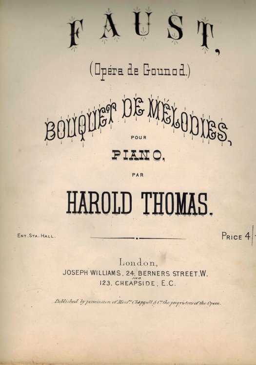 Image for Faust Opera De Gounod Bouquet De Melodies - Piano Sheet Music Faust Opera De Gounod Bouquet De Melodies - Piano Sheet Music