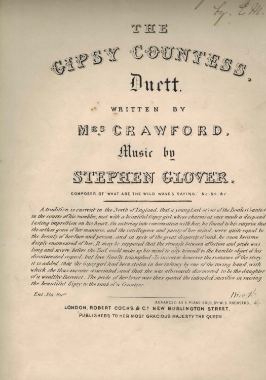 Image for Gipsy ( Gypsy ) Countess Duet ( Duett ) - Piano Sheet Music Gipsy ( Gypsy ) Countess Duet ( Duett ) - Piano Sheet Music