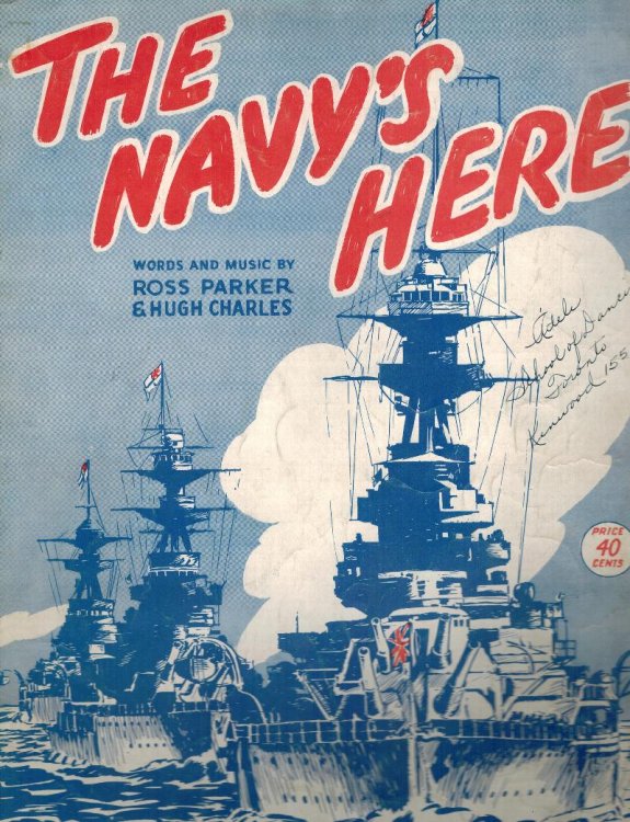 Image for The Navy's Here - Vintage Sheet Music The Navy's Here - Vintage Sheet Music