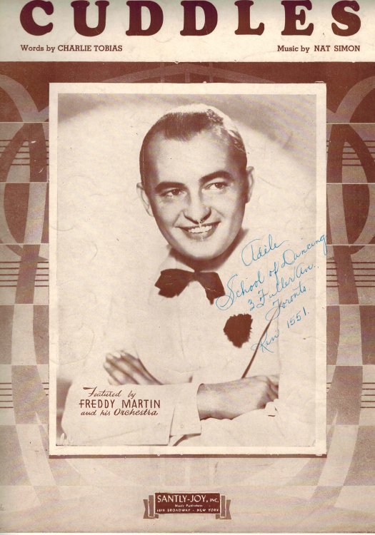 Image for Cuddles - Piano Sheet Music with Freddy Martin Cover Cuddles - Piano Sheet Music with Freddy Martin Cover