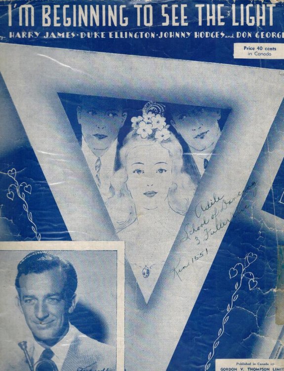 Image for I'm beginning to See the Light - Piano Sheet Music with Harry James Cover I'm beginning to See the Light - Piano Sheet Music with Harry James Cover
