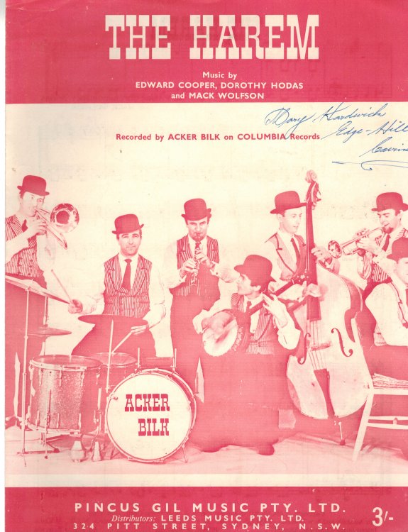 Image for The Harem - Vintage Piano Sheet Music - Acker Bilk Cover The Harem - Vintage Piano Sheet Music - Acker Bilk Cover