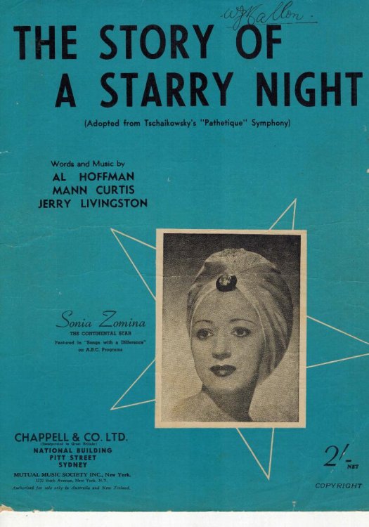 Image for The Story of a Starry Night - Sonia Zomina Cover - Sheet Music The Story of a Starry Night - Sonia Zomina Cover - Sheet Music