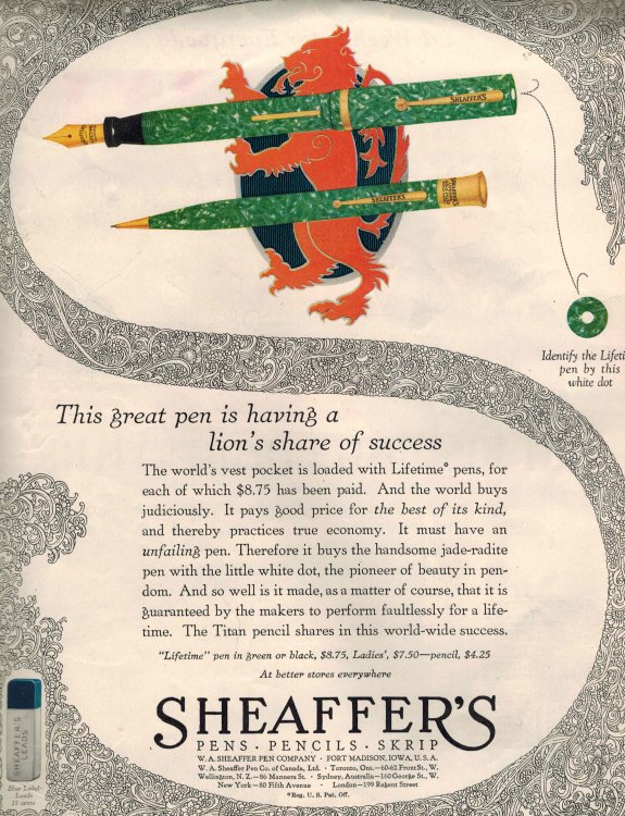 Image for ORIGINAL ADVERTISEMENT Sheaffer Pen Company 1927 ORIGINAL ADVERTISEMENT Sheaffer Pen Company 1927