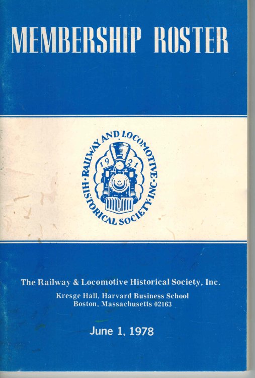 Image for Member Roster June 1, 1978 - Railway and Locomotive Historical Society Member Roster June 1, 1978 - Railway and Locomotive Historical Society