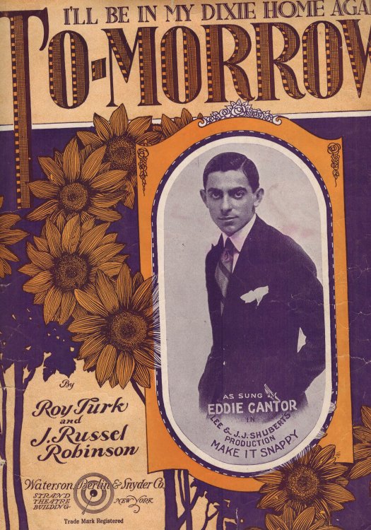Image for I'll be in My Dixie Home Again To-Morrow ( Tomorrow ) - Eddie Canton Cover - Vintage sheet Music I'll be in My Dixie Home Again To-Morrow ( Tomorrow ) - Eddie Canton Cover - Vintage sheet Music