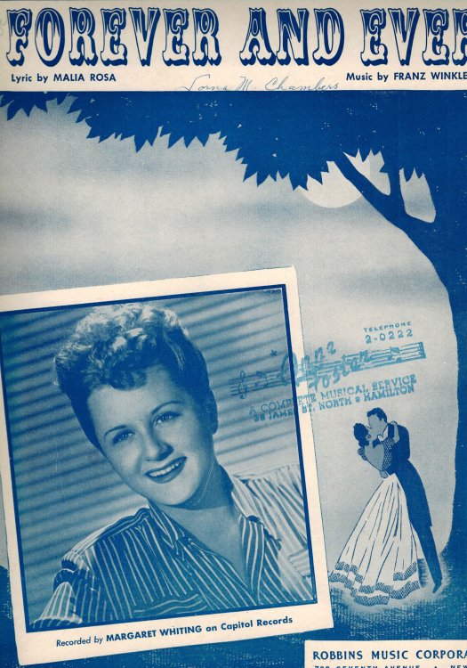 Image for Forever and Ever - Vintage Sheet Music Margaret Whiting Cover Forever and Ever - Vintage Sheet Music Margaret Whiting Cover