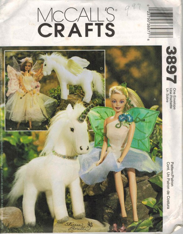 Image for McCall's Crafts Doll Pattern No. 3897 - Flower Fairy, Unicorn , Pegasus 9 McCall's Crafts Doll Pattern No. 3897 - Flower Fairy, Unicorn , Pegasus 9