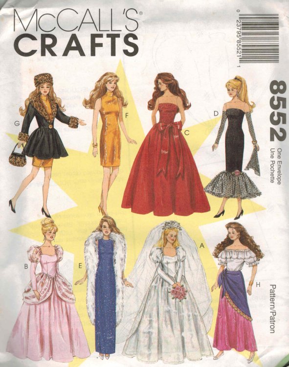 Image for McCall's Crafts Doll Pattern No. 8552 - Clothes for 11-1/2 McCall's Crafts Doll Pattern No. 8552 - Clothes for 11-1/2
