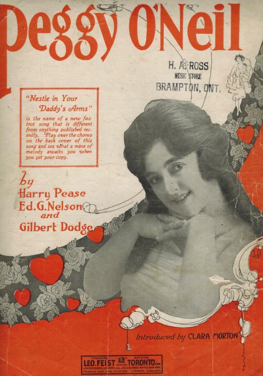 Image for Peggy O'Neil - Vintage Sheet Music Clara Morton Cover Peggy O'Neil - Vintage Sheet Music Clara Morton Cover