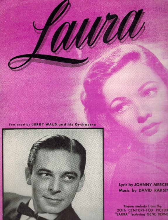 Image for Laura - Gene Tierney and Jerry Wald Cover - Vintage Sheet Music Laura - Gene Tierney and Jerry Wald Cover - Vintage Sheet Music