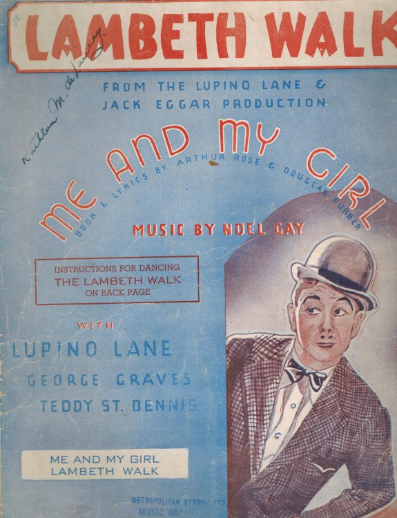 Image for The Lambeth Walk - Vintage Sheet Music from Me and My Girl - Lupino Lane Cover The Lambeth Walk - Vintage Sheet Music from Me and My Girl - Lupino Lane Cover