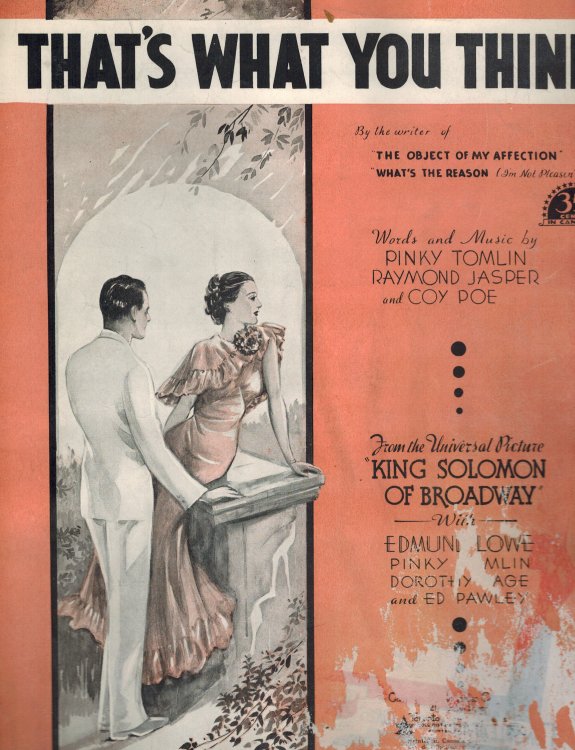 Image for That's What You Think from King Solomon of Broadway - Vintage Sheet Music That's What You Think from King Solomon of Broadway - Vintage Sheet Music