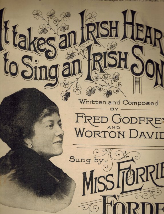 Image for It Takes an Irish Heart to Sing an Irish Song - Florrie Ford Cover - Vintage Sheet Music It Takes an Irish Heart to Sing an Irish Song - Florrie Ford Cover - Vintage Sheet Music